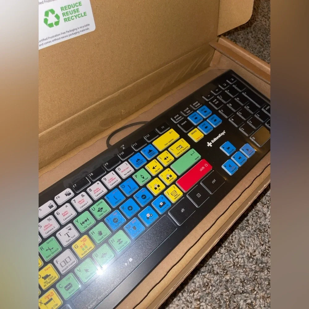 EditorsKeys ADOBE PREMIERE PRO KEYBOARD - BACKLIT - FOR MAC OR PC